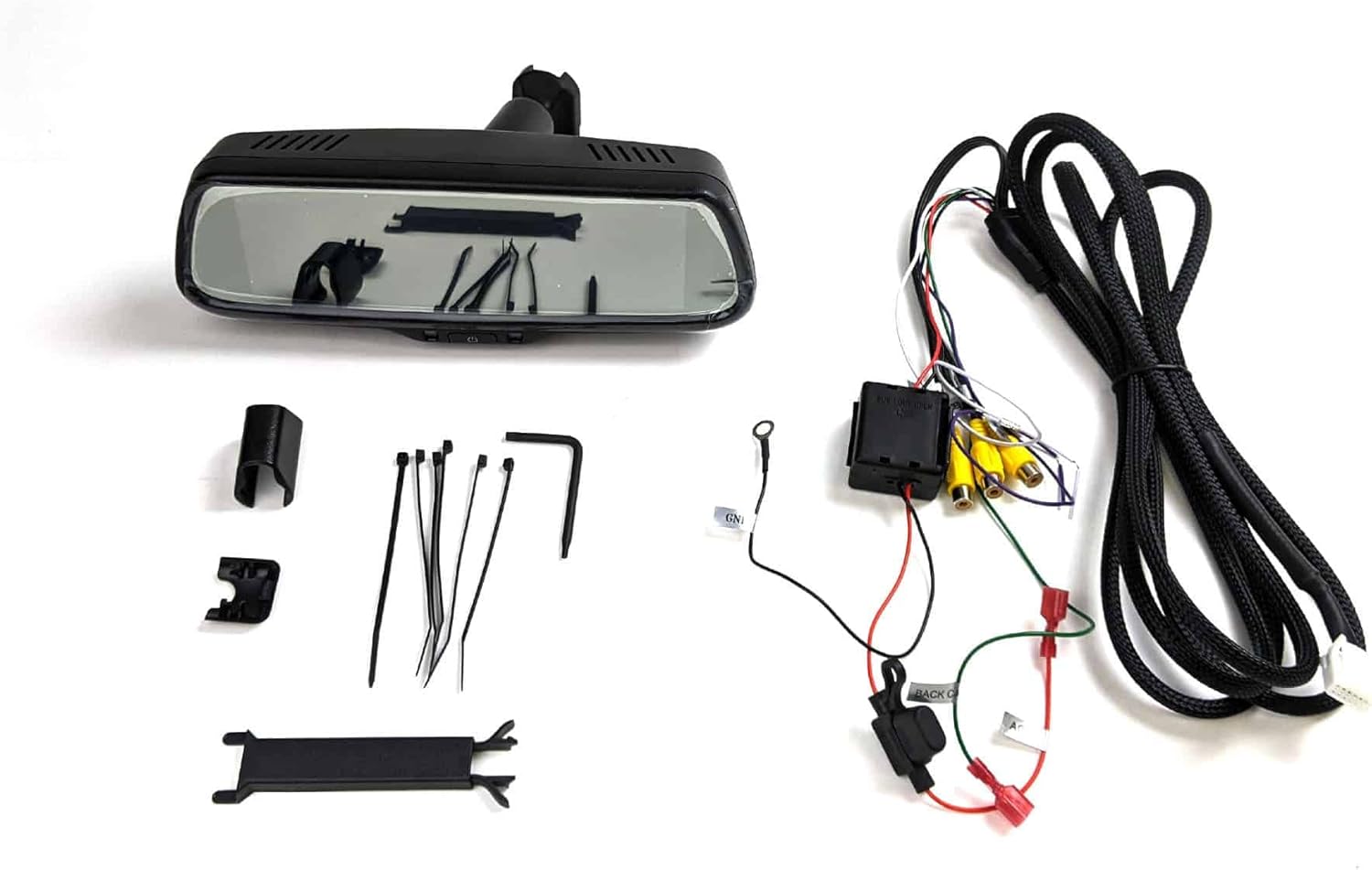 Brandmotion Universal 7.3″ LCD Display Mirror FLTW-7692V3 Rear View Mirror with Embedded Full or Split LCD Screen Backup Color View Turns On in Reverse Use w/Aftermarket Camera