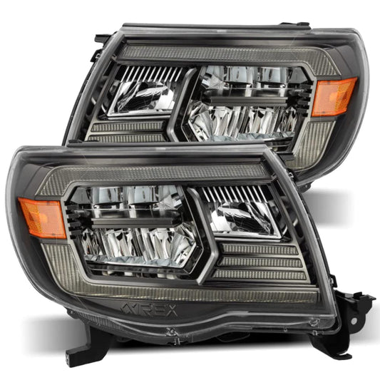 AlphaRex USA 0511 Tacoma Luxxseries Crystal Projector Headlights Plank Style Alpha Blk with Activation Light & Drl - 880733