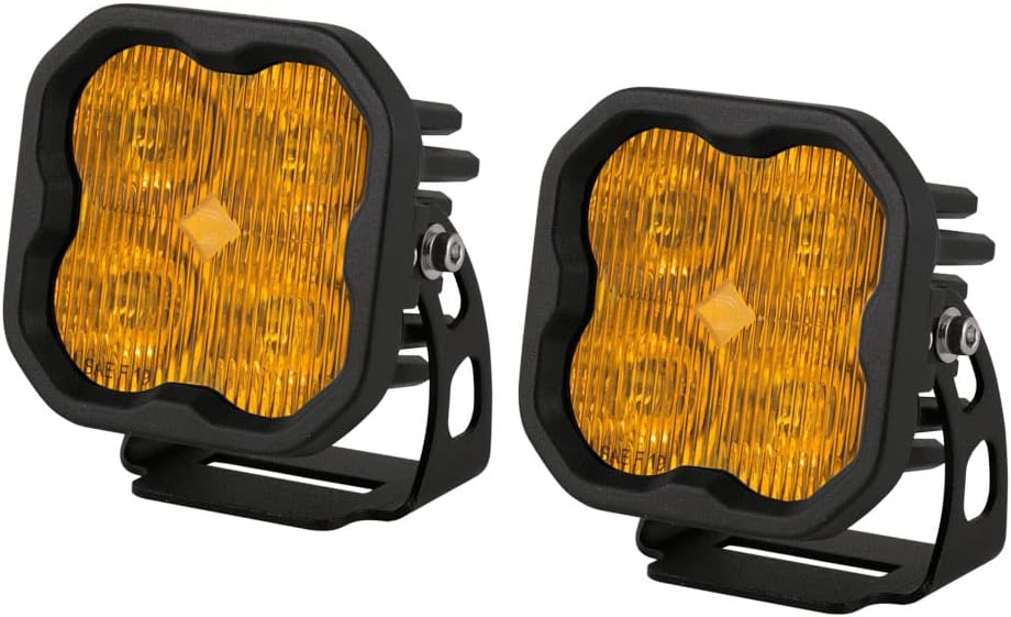 Diode Dynamics SS3 SAE Yellow Max LED Pod (pair), SAE Fog with Amber Backlight