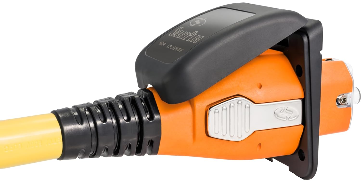 SmartPlug B50ASSYPB 50 Amp Shore Power Inlet & Connector – Weatherproof RV, Camper & Boat Plug for Safe AC Power Extension – Heavy-Duty Electrical Cord Adapter, RV Accessories