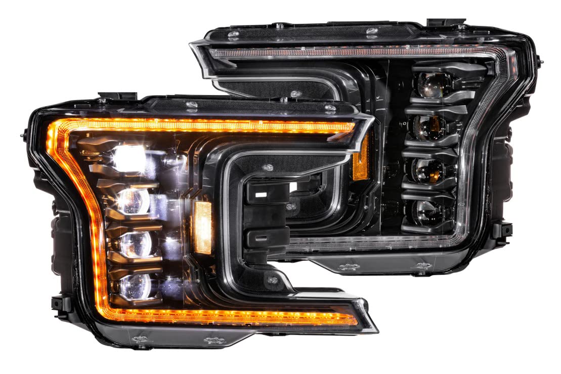 Morimoto XB LED Headlights (Amber DRL) Fits 2018-2020 Ford F-150, Plug and Play Pair of Headlight Assemblies with Sequential Turn Signal & UV Coated Lens (LF501.2-A-ASM)