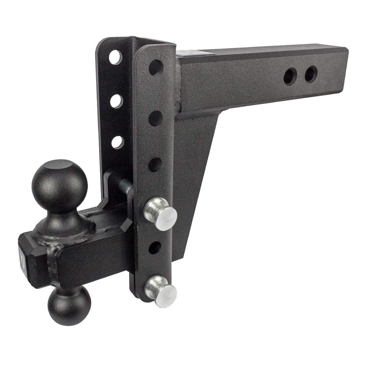 BulletProof Hitches - 2.5" Adjustable Extreme Duty Trailer Hitch (36,000lb. Rating) - 6" Drop/Rise with 2" and 2 5/16" Dual Ball - Powder Coat, Solid Steel, Corrosion-Resistant