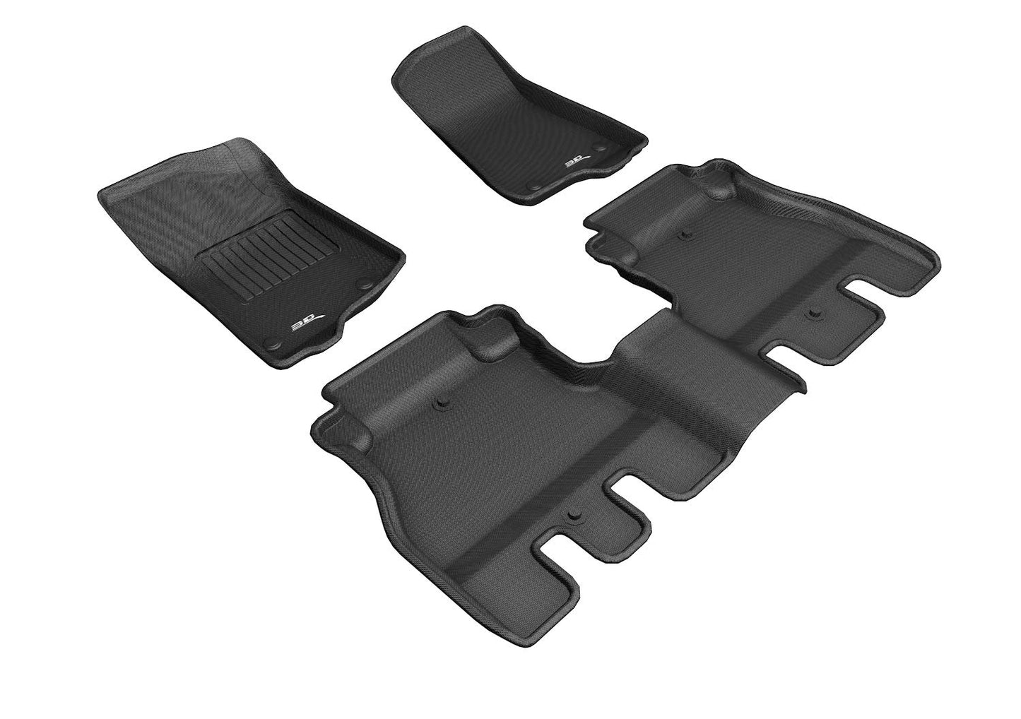 3D MAXpider Custom Fit Kagu Floor Mat (Black) Compatible with Jeep Wrangler Unlimited (JI) 2018-2026 - Full Set