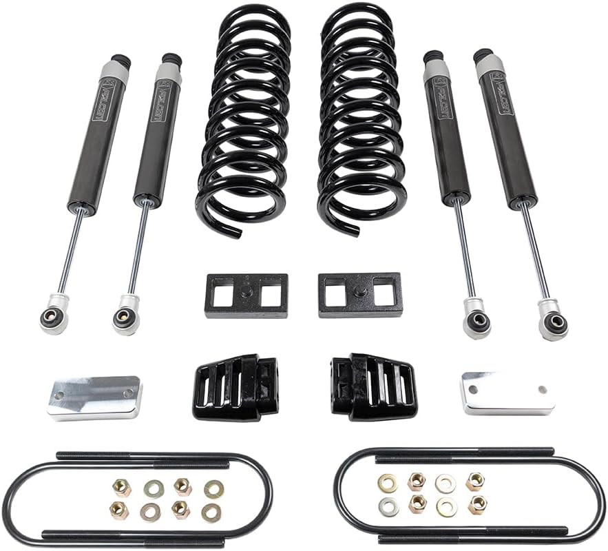 ReadyLIFT 49-19330 3'' coil lift kit - front coils and rear blocks, radius arm drop brackets, Falcon shocks For Dodge/Ram 3500 4WD