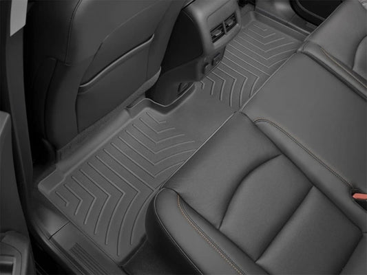 WeatherTech Custom Fit FloorLiners for Chevrolet Silverado 1500, Silverado 2500HD/3500HD, Silverado 1500 LTD - 2nd Row (4414364), Black