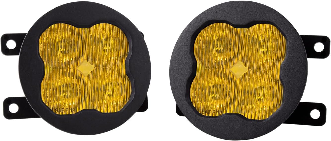 Diode Dynamics SS3 SAE/DOT Type A Fog Light Kit compatible with Ford, Subaru, Honda, Nissan, Yellow SAE Fog Pro with Backlight