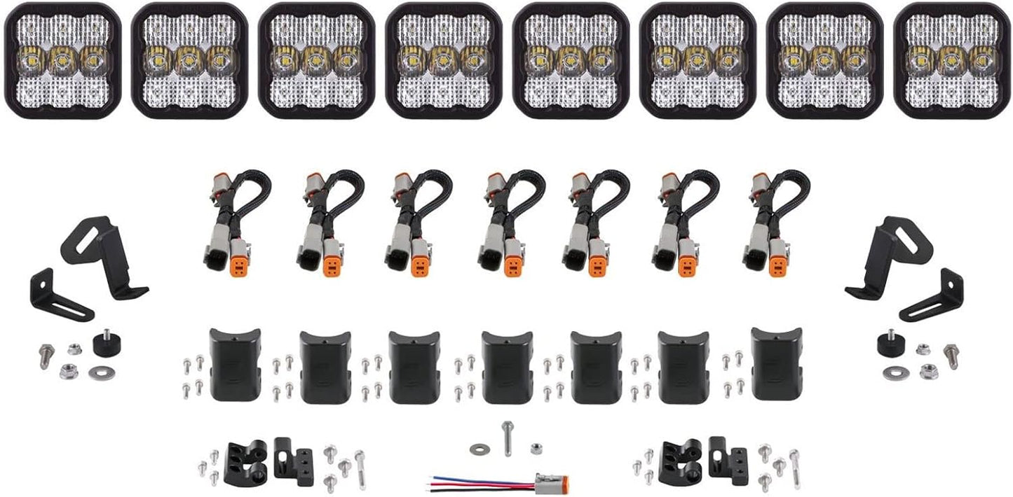 Diode Dynamics DD7233 Bronco SS5 Sport CrossLink Windshield Yellow Combo Lightbar Kit