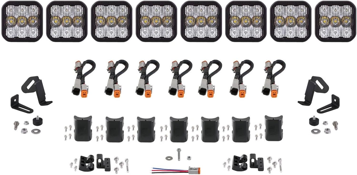 Diode Dynamics DD7233 Bronco SS5 Sport CrossLink Windshield Yellow Combo Lightbar Kit