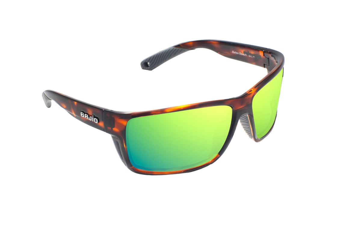 Bajio Sunglasses Bales Beach Green Mirror Glass Brown Tort Gloss - BAL111112