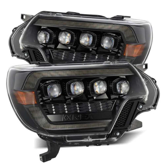 AlphaRex USA 1215 Tacoma Novaseries LED Proj Hl Plank Style Alpha Blk with Activation LIGHT/SEQUENTIAL SIGNAL&DRL - 880752