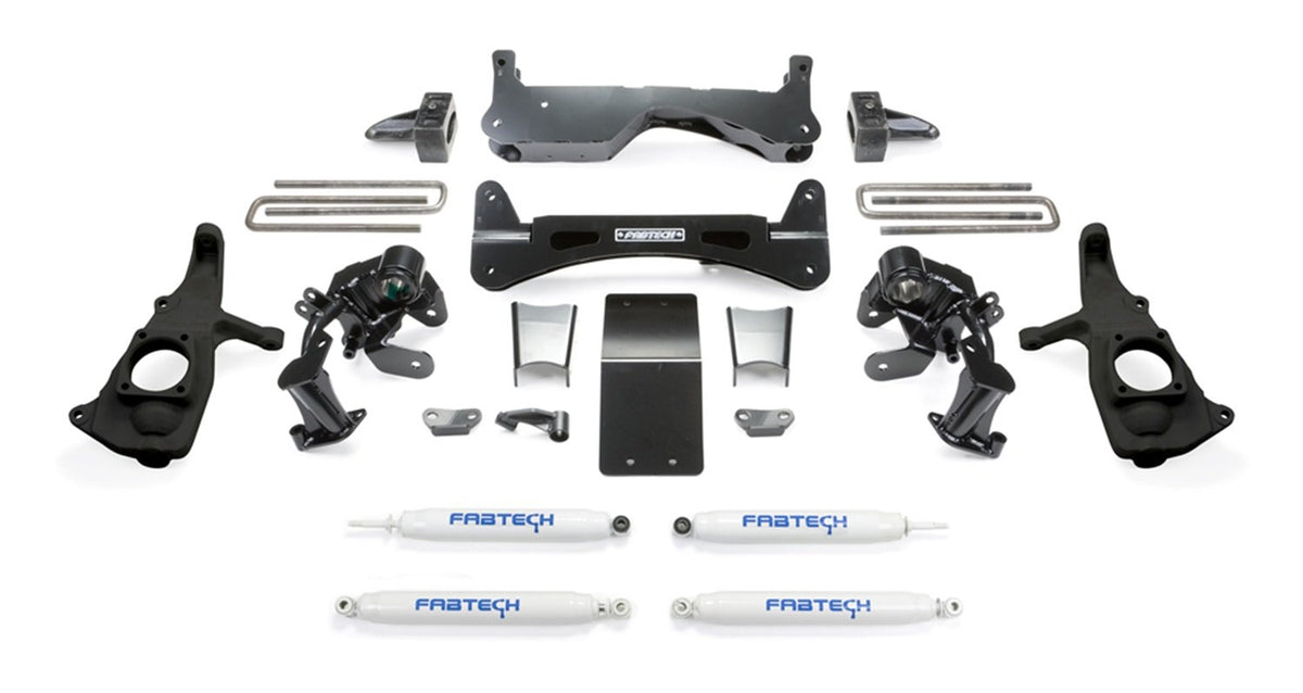 Fabtech K1051 Raised Torsion Suspension Lift System w/Performance Shocks 6 in. Lift Raised Torsion Suspension Lift System