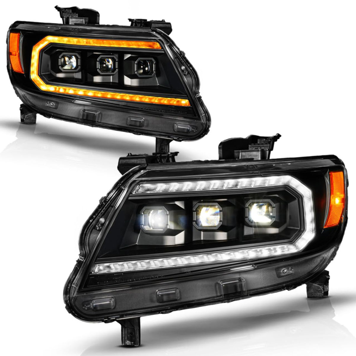 Anzo Usa 1522 Colorado LED Projector Headlight with Seql Switchback Light Bar Black Hsing - 111634