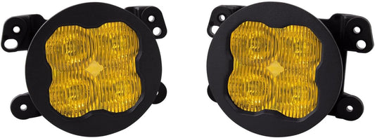 Diode Dynamics SS3 SAE/DOT Type M Fog Light Kit compatible with Jeep, Wrangler/Gladiator, Dodge, Chrysler, Yellow SAE Fog Sport with Backlight