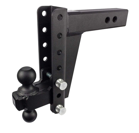 BulletProof Hitches - 2.5" Adjustable Heavy Duty Trailer Hitch (22,000 lb. Rating) - 8" Drop/Rise Trailer Hitch with 2" & 2-5/16" Dual Ball - Powder Coat, Solid Steel, Corrosion-Resistant