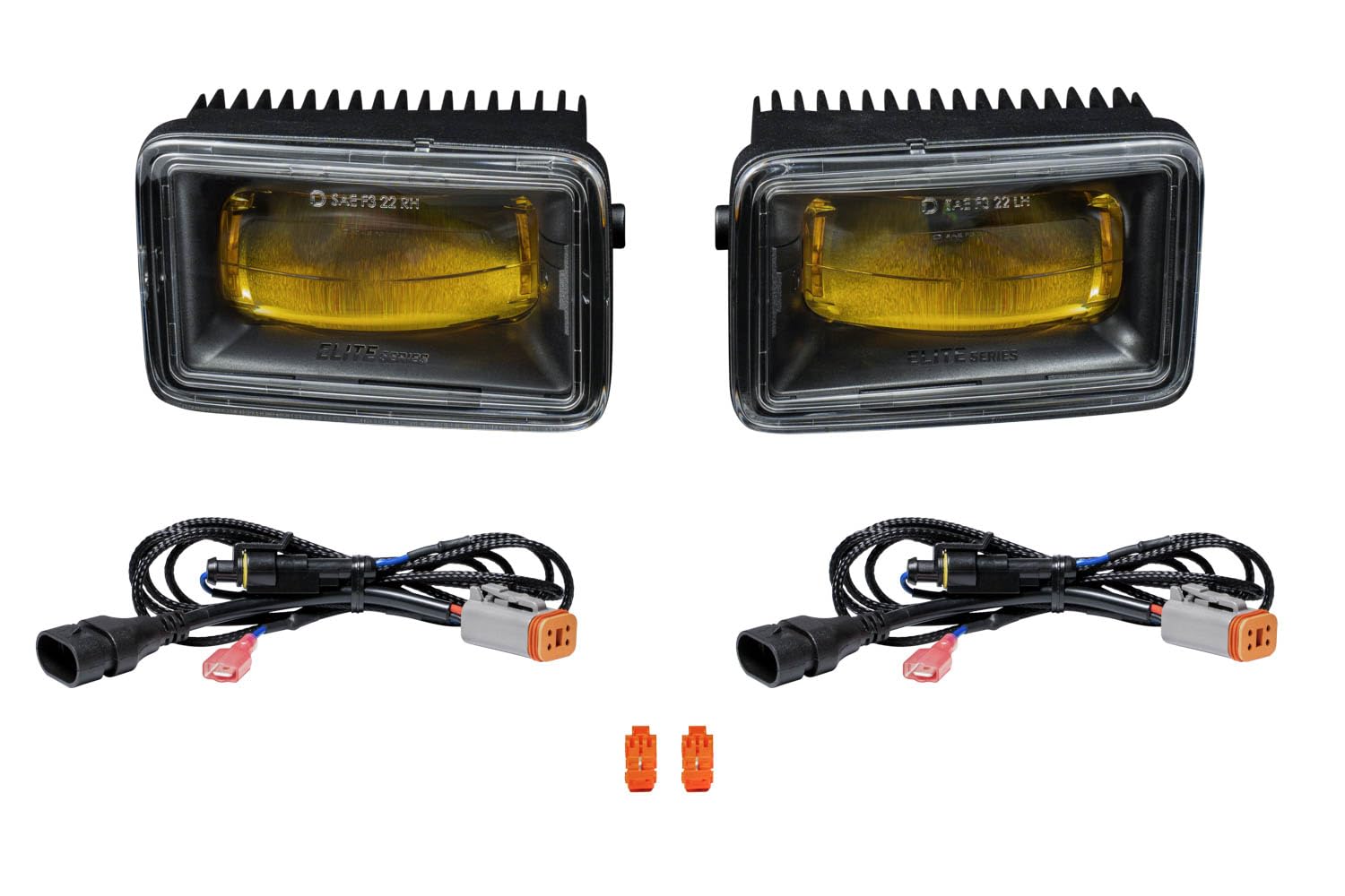 Diode Dynamics Elite Series Fog Lamps compatible with Ford Super Duty 2017-2019 (pair), Yellow (3000K)