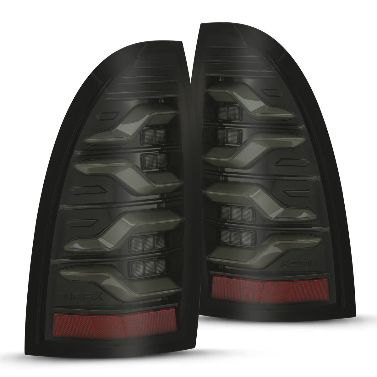 AlphaRex USA 0515 Tacoma Luxxseries LED Tail Lights Alphablack with Activation Light & Seq Signal Amber - 680050