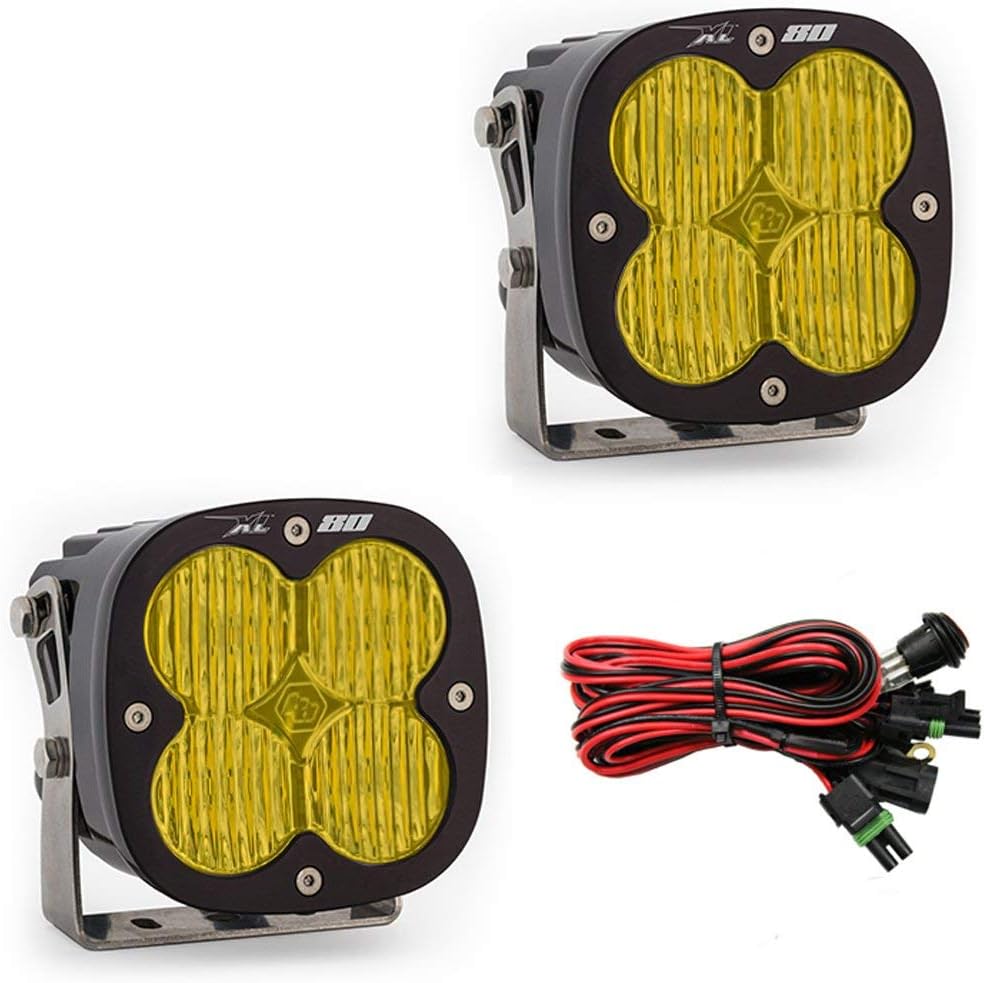 Baja Designs XL80 LED Light Pod Pair - 2 PCS LED with Wiring Harness (Wide Cornering; Amber)