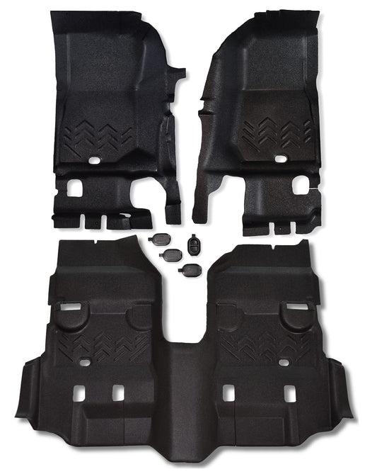 Armorlite - Composite flooring for 07-18 Jeep Wrangler Unlimited JKU, Front and Rear, 3 Pieces, Black B1006714-BLK1-AA