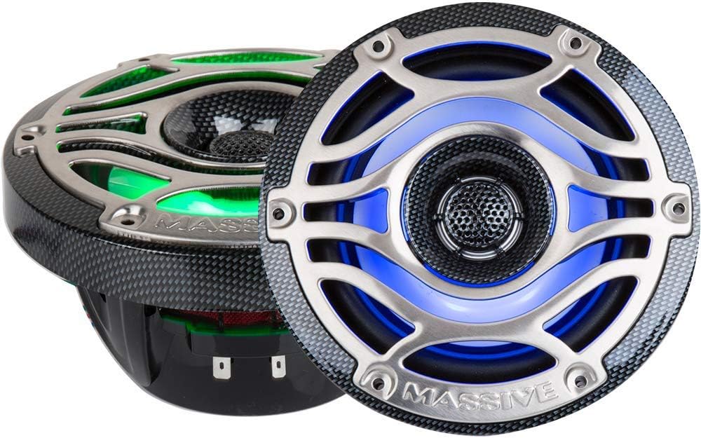 Massive Audio T65S 6.5” Marine Grade Coaxial Speakers | 200W RMS / 400W Max, IP65 Rated, UV & Water Resistant, High-Fidelity Sound for Boats, UTV, ATV & Outdoor Audio Systems