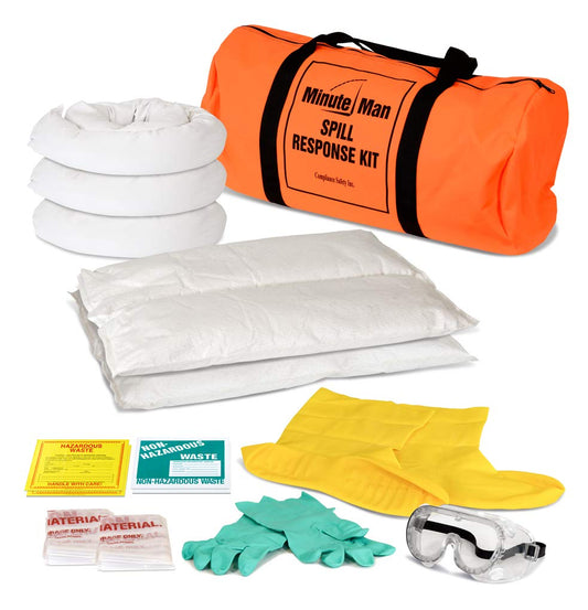 Minute Man Spill Containment Kit 7 Gallon Universal Liquid Spill kit, White