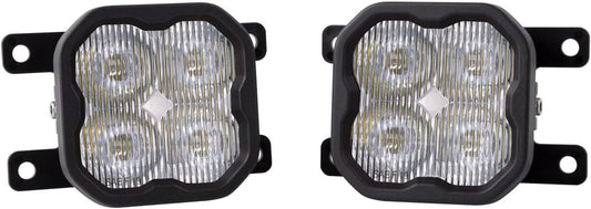 Diode Dynamics SS3 SAE/DOT Type AS Fog Light Kit compatible with Ford, Bronco/Ranger, Ram, 1500, White SAE Fog Pro with Backlight