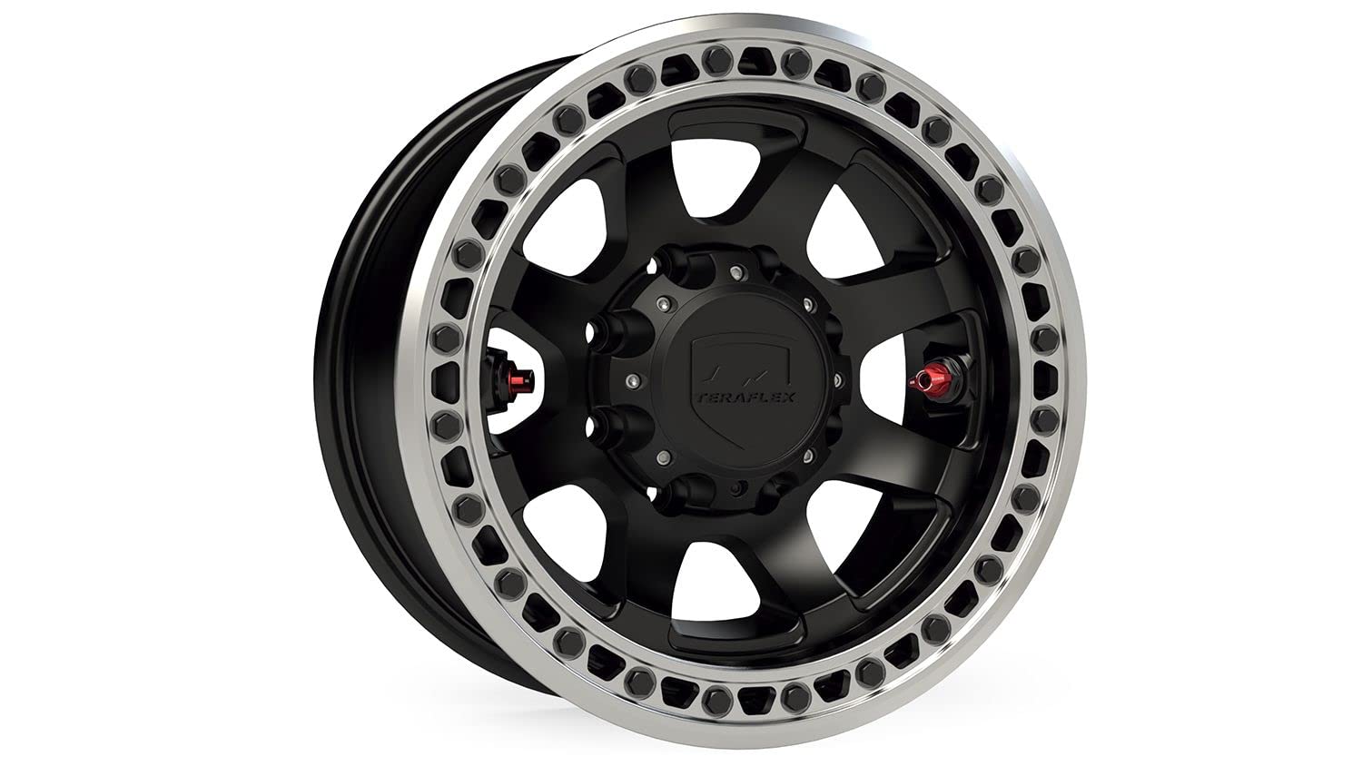 TeraFlex Olympus Beadlock Off-Road Wheel 8x6.5" -25mm 17" x 9" Metallic Black