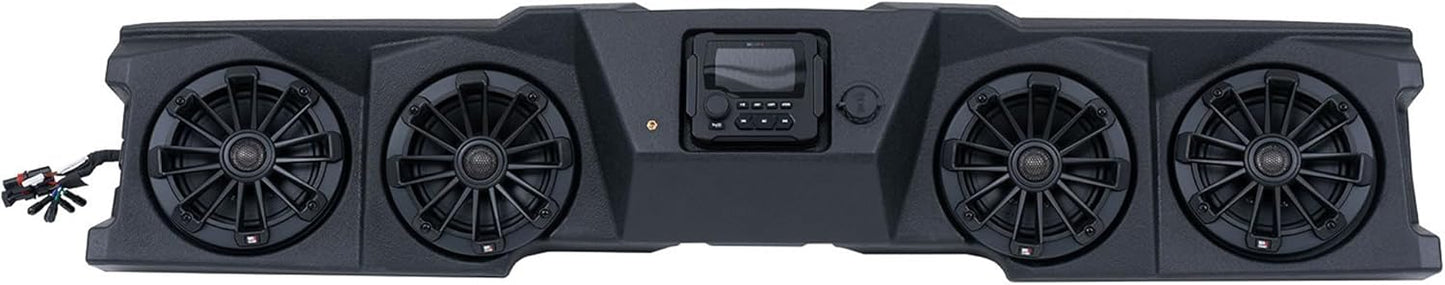 MB Quart MBQD-STG4A-1 320W Stage 4 Visor Audio System for Can-Am Defender with Four 6.5-Inch Speakers, IP67 Rated, Plug-and-Play Kit, Black