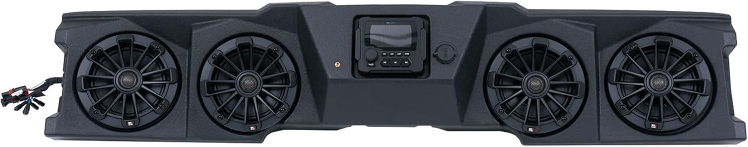 MB Quart MBQD-STG4A-1 320W Stage 4 Visor Audio System for Can-Am Defender with Four 6.5-Inch Speakers, IP67 Rated, Plug-and-Play Kit, Black