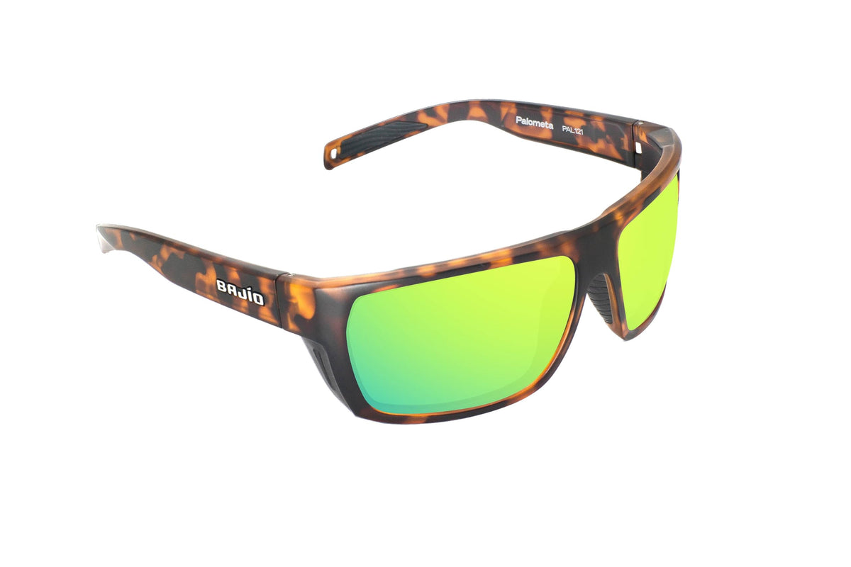 Bajio Sunglasses Palometa Green Mirror Glass Brown Tort Matte - PAL121112