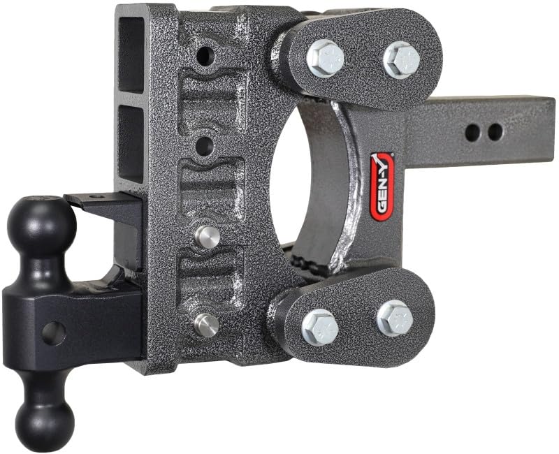 GEN-Y Hitch GH-1324 The BOSS Torsion-Flex 2.5" Shank 6" Drop 2.4K TW 21K Hitch and GH-061 Dual-Ball and GH-062 Pintle Lock