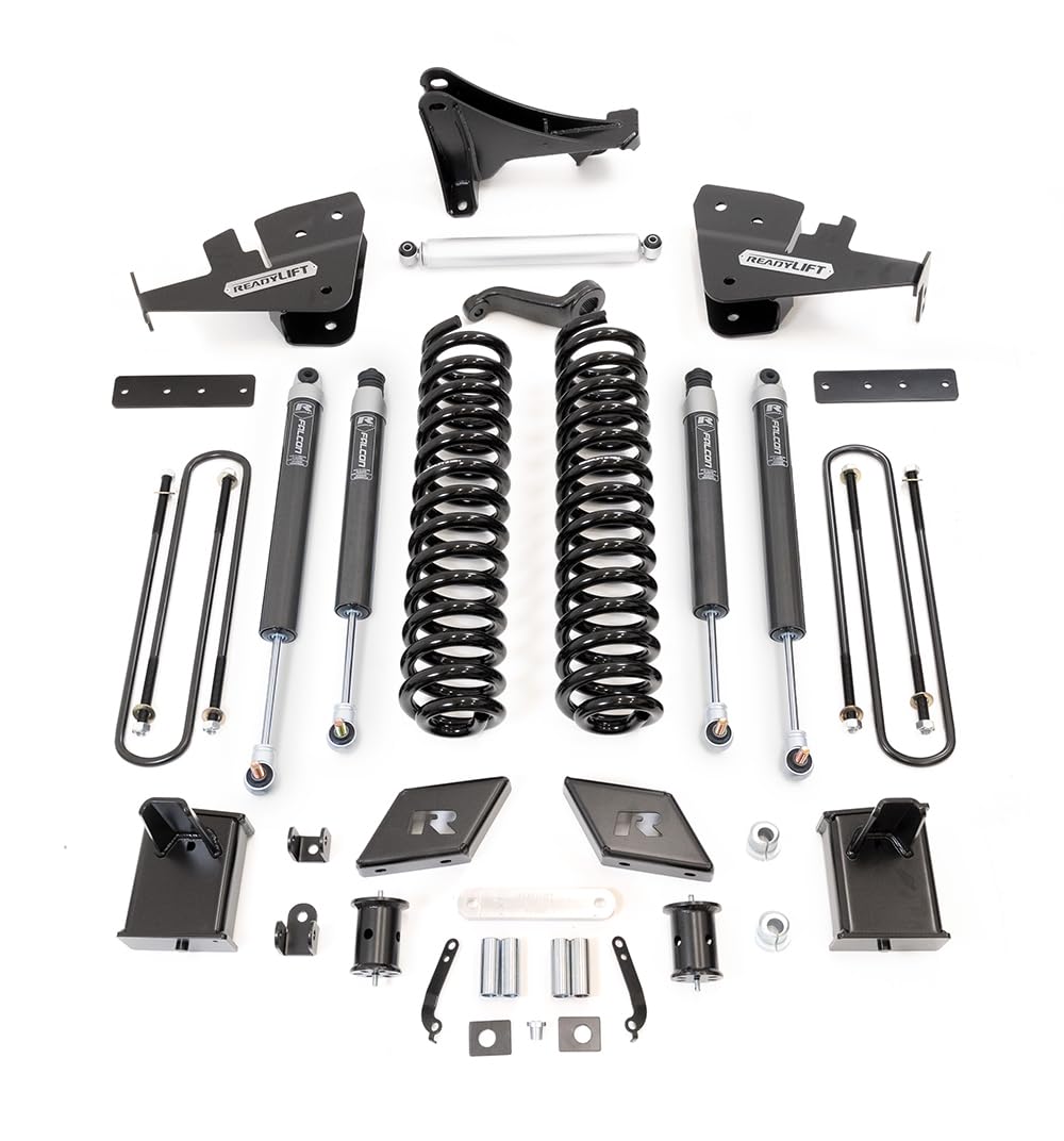 ReadyLIFT 49-27720 7'' Coil Spring Lift Kit with Falcon 1.1 Monotube Front/Rear Shocks and Front Track Bar Bracket For Ford F250 Diesel 4WD