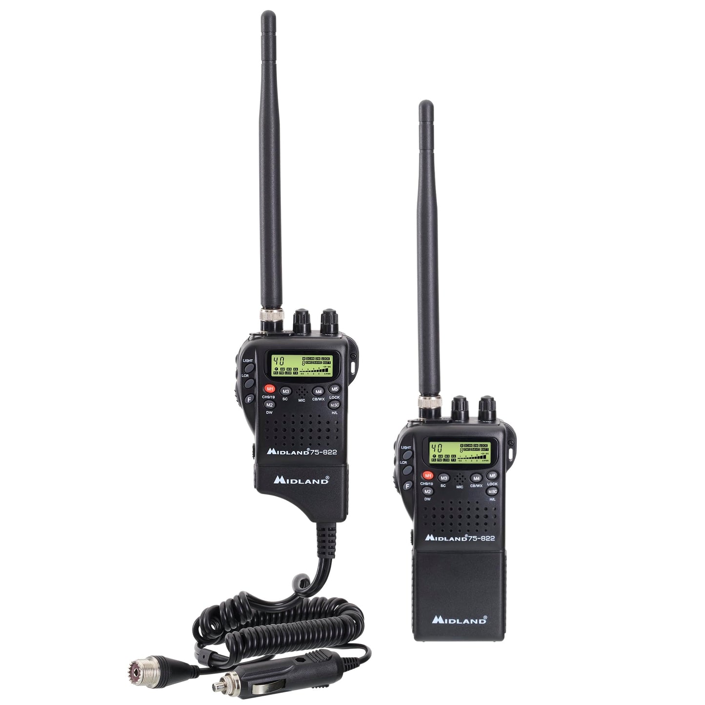 Midland 75-822 Handheld CB Radio & Mobile CB Radio â€“ Walkie Talkie with 40 Channels, NOAA Weather Alerts, Long Range, Compatible with CB Antennas