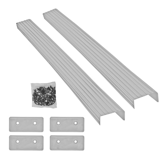 Extreme Max 3006.8897 Synthetic Bunk Cover Kit Ã¢â‚¬â€œ 12' White Boat Trailer Glide for 2x4 Bunks (1.5" x 3.5"), Pre-Formed with End Caps & Stainless Steel Hardware