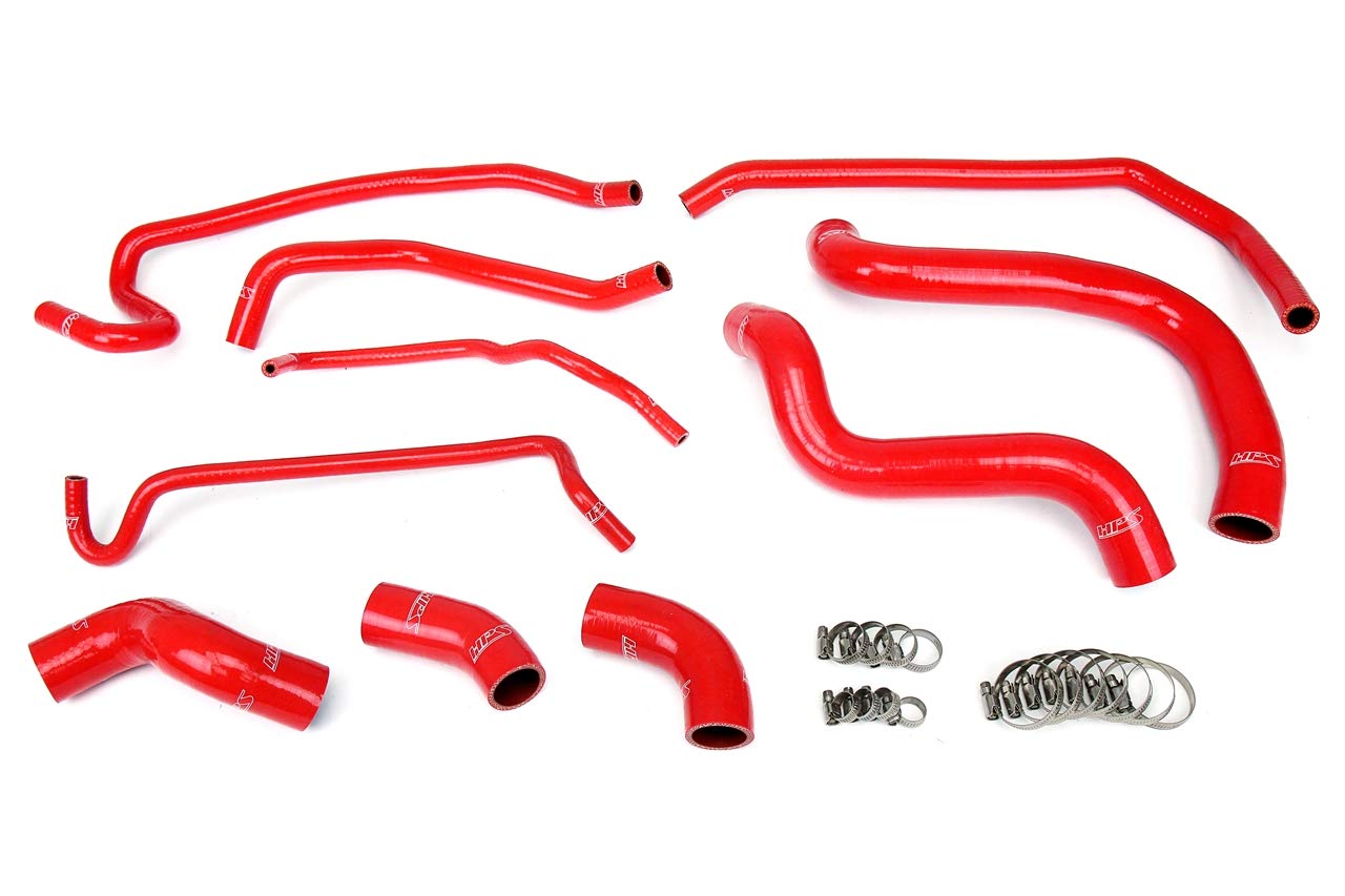 HPS 57-1429-RED Red Silicone Radiator Coolant/Heater Hose Kit