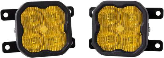 Diode Dynamics SS3 SAE/DOT Type AS Fog Light Kit compatible with Ford, Bronco/Ranger, Ram, 1500, Yellow SAE Fog Pro with Backlight