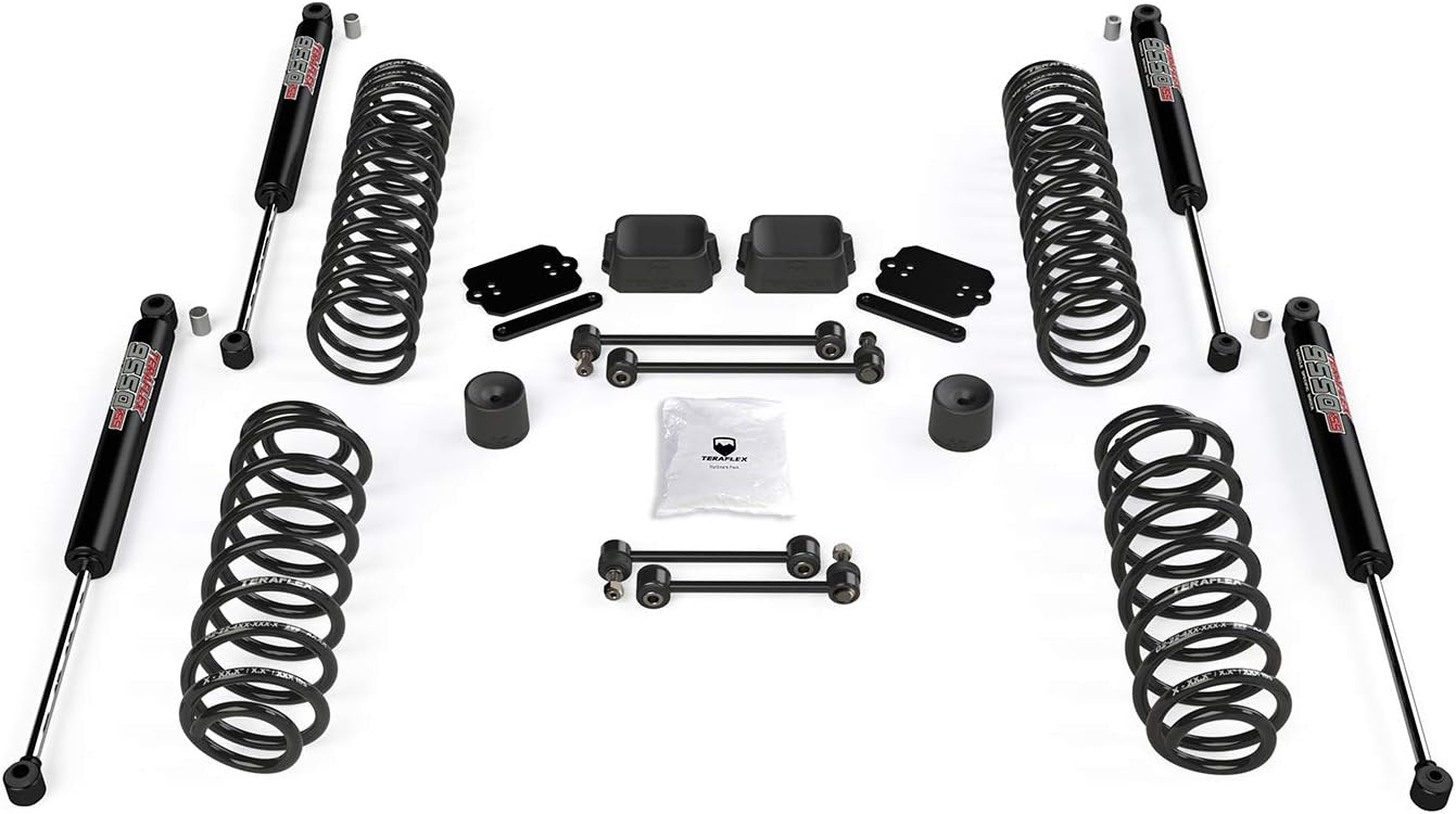 TeraFlex - 1354250 JL 4dr: 2.5” Coil Spring Base Lift Kit & 9550 VSS Twin-Tube Shocks