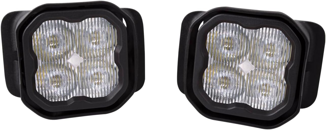 Diode Dynamics SS3 SAE/DOT Type F2 Fog Light Kit compatible with Ford, F150/F250/F350 Superduty, White SAE Fog Pro with Backlight