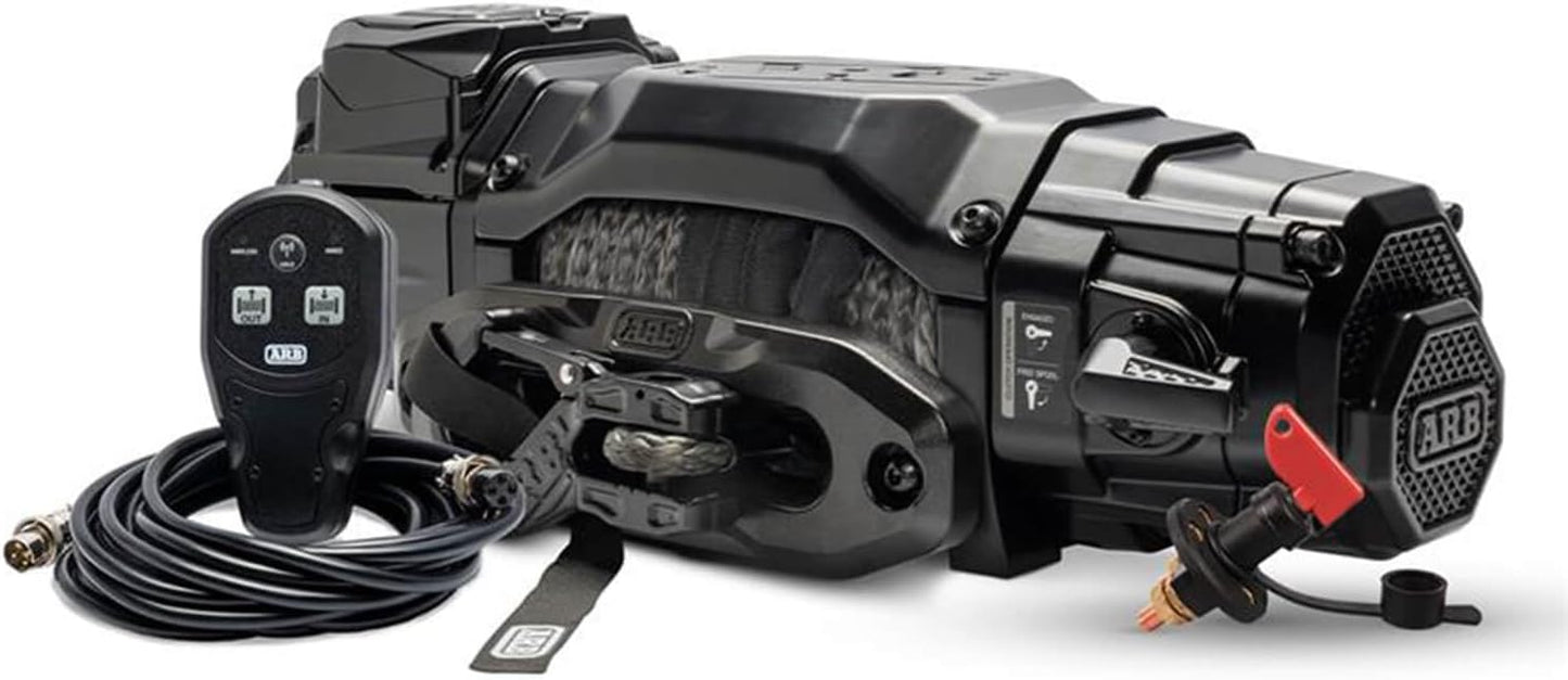 ARB ARW100SA Winch 10,000 lb with Premium Grey Synthetic Rope 12 V Low Mount with Motor Control Unit Ideal for 4x4 Off Road Adventures, unstock Vehicle - 2026 Launched