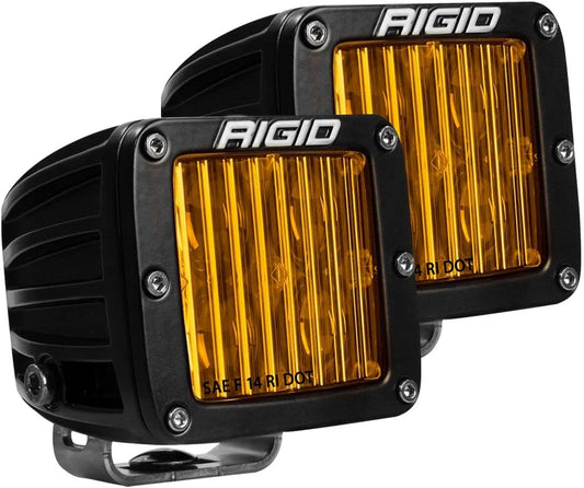 Rigid Industries D-Series PRO LED Fog Light Pods SAE Yellow Selective, Street Legal, Pair