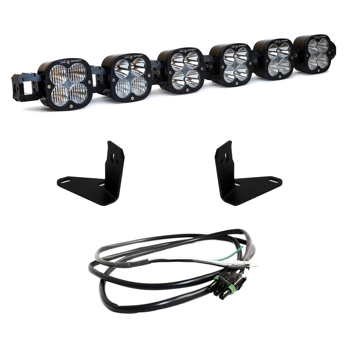 Baja Designs 6 Xl Linkable Light Bar Kit 21UP Ford Bronco Steel Bumper Mount with Upfitter - 447750UP