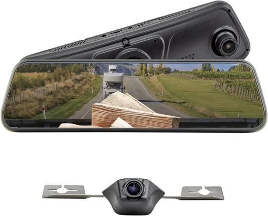 Brandmotion FVMR-1191 FullVUE Mirror Vision System fits 2019-2025 Silverado Sierra 1500 | Retains Standard Mirror Functionality with One Touch | Full Touchscreen for Easy Adjustments | Night Vision