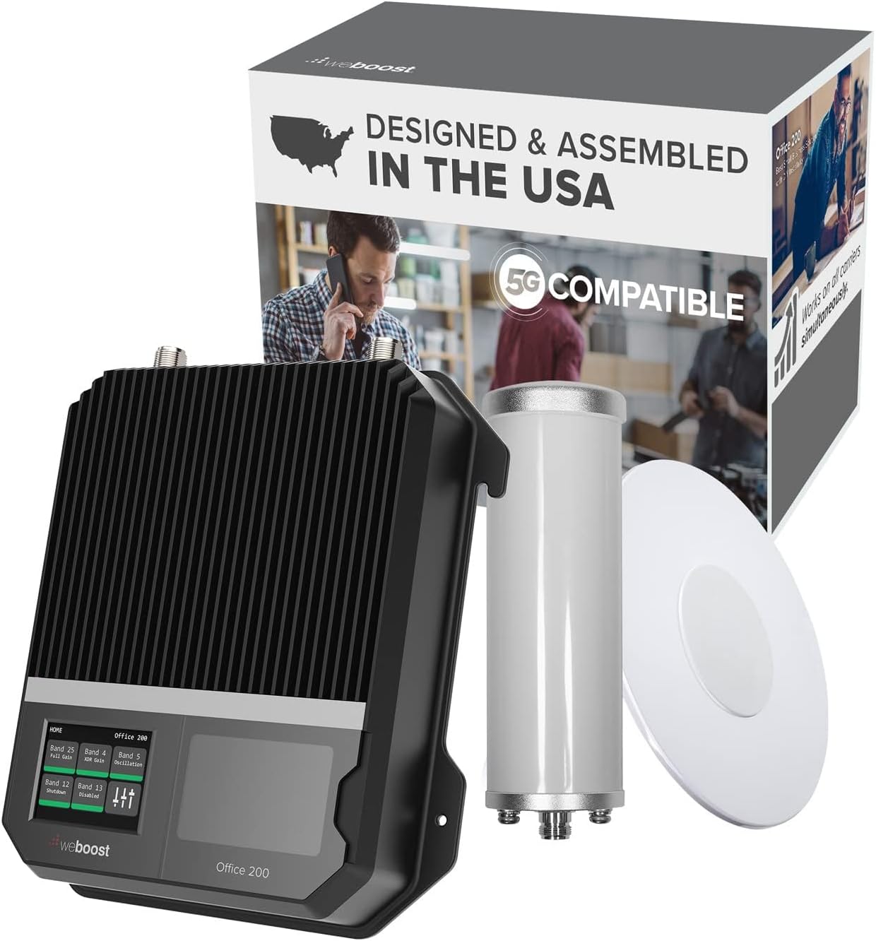 weBoost for Business Office 200 (50 Ohm) Cell Phone Signal Booster | 5G/4G LTE | 72 dB | DIY | All U.S Carriers - Verizon, AT&T, T-Mobile & more | Up to 12,000 sq ft | FCC Approved | 472047