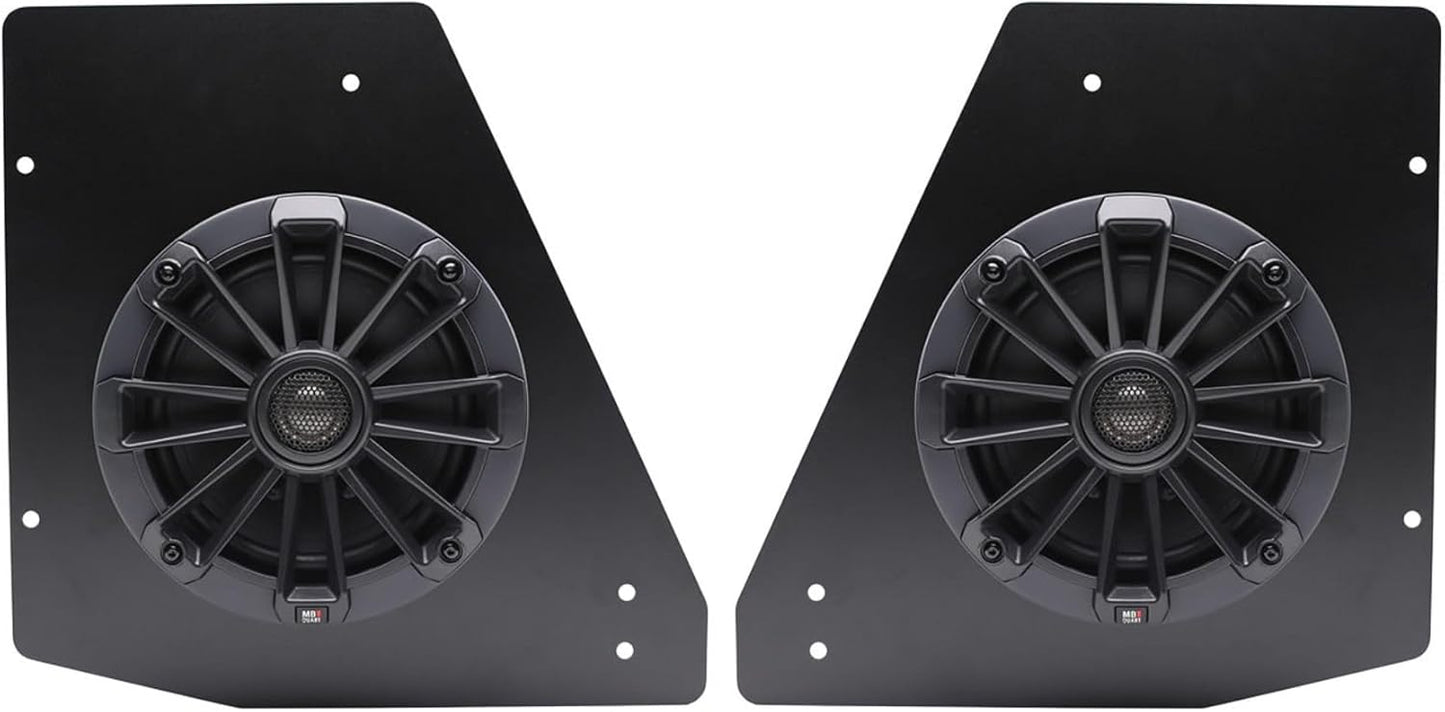 MB Quart Can-Am Defender Tuned Rear Speaker Kit 6.5-Inch Coaxial 2-Way Speakers with 0.75" Titanium Tweeters and Mounting Brackets, Black