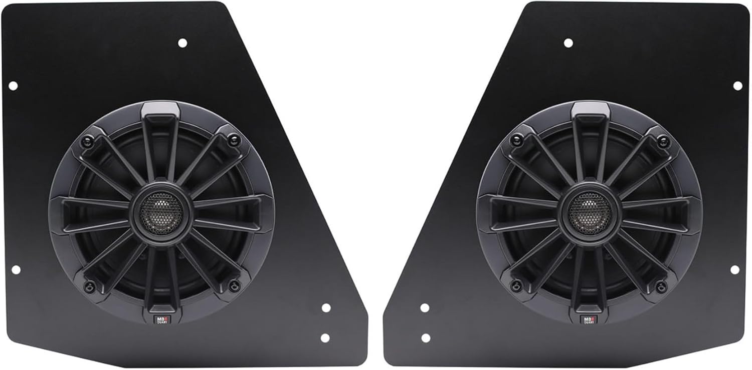 MB Quart Can-Am Defender Tuned Rear Speaker Kit 6.5-Inch Coaxial 2-Way Speakers with 0.75" Titanium Tweeters and Mounting Brackets, Black