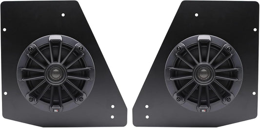 MB Quart Can-Am Defender Tuned Rear Speaker Kit 6.5-Inch Coaxial 2-Way Speakers with 0.75" Titanium Tweeters and Mounting Brackets, Black