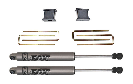 MAX TRAC SUSPENSION'S Part# 902140F is A Rear Box KIT Including 4" Lift Blocks, U-Bolts & A Pair of Fox 2.0 Performance Series Rear Shocks
