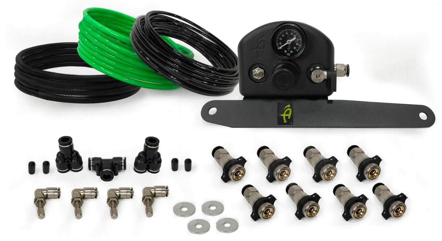 UDA 218-1819 4 Tire Inflation System - Jeep Engine Mount With Box, Fittings, Hoses & Storage Bag - Black