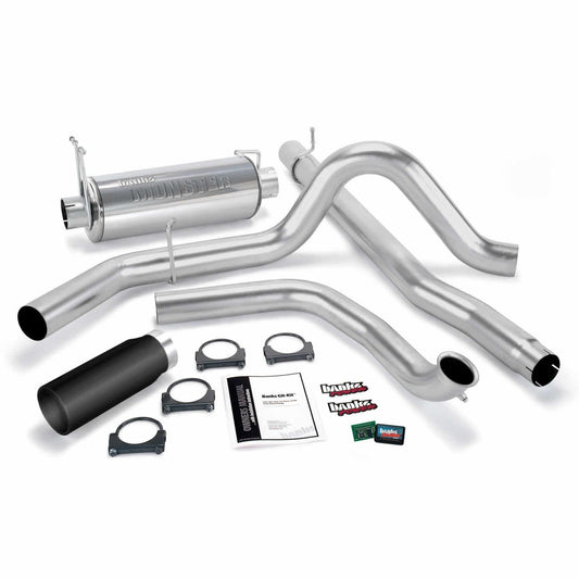 Banks Engineering Gitkit Single Exh S/SBLACK Tip 1999 Ford 7.3L Trk with Cat Conv - 47511-B