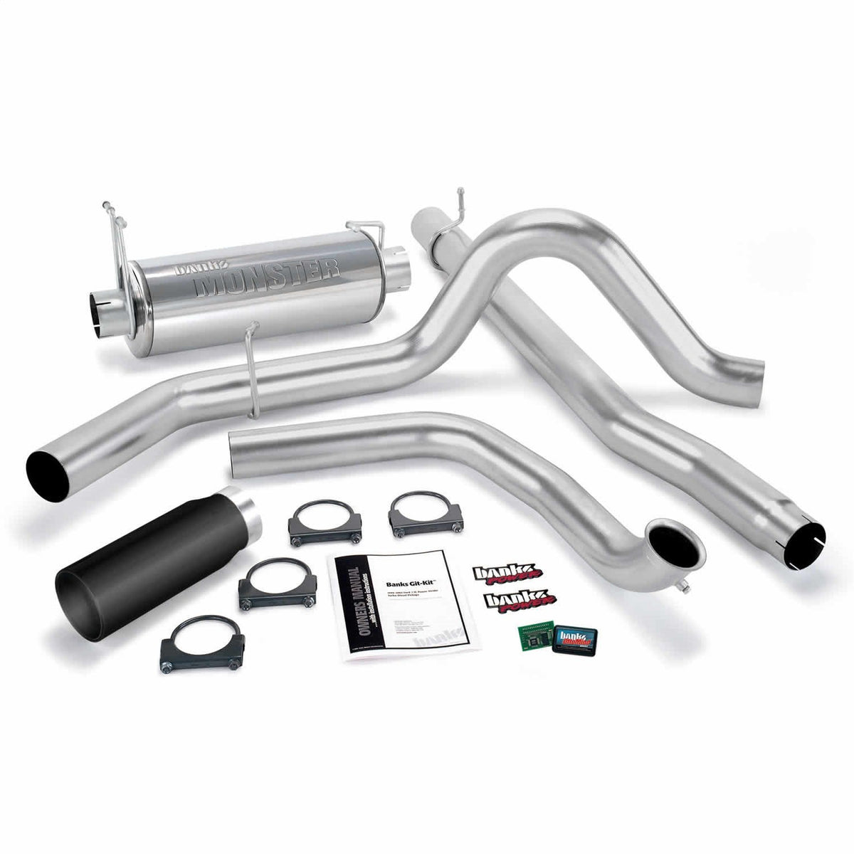 Banks Engineering Gitkit Single Exh S/SBLACK Tip 199903 Ford 7.3LW/O Cat Conv - 47512-B