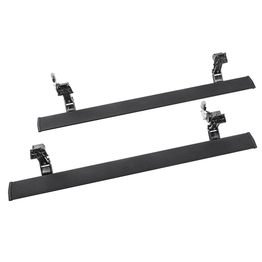 RealTruck AMP Research PowerStep Plug-N-Play | Fits 2022 - 2026 Chevrolet Silverado/GMC Sierra 1500/2500/3500HD | 76255-01A | Rust Proof Aluminum Retractable Electric Steps with LED Step Lights